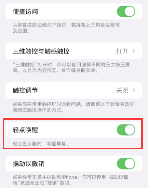 上城苹果授权维修站分享iPhone轻点无法唤醒怎么办 