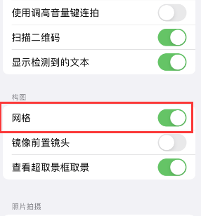 上城苹果手机维修网点分享iPhone如何开启九宫格构图功能 